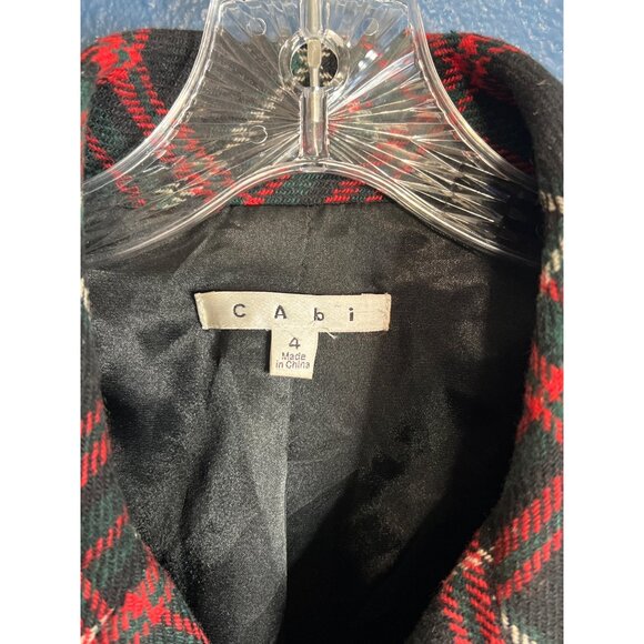 Cabi Plaid Wool Double-Breasted Jacket Size 4 - Picture 5 of 7
